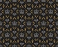 Royal background pattern in retro style. Background image. Dark seamless pattern texture wallpaper